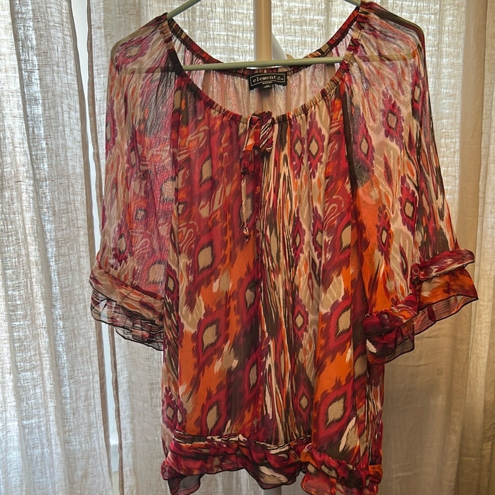 Womens Elementz Casual Geo-Printed Top